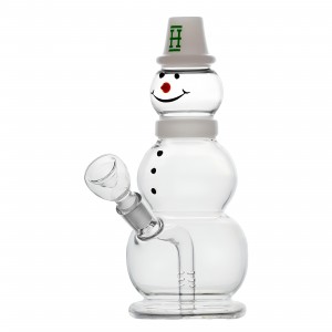 HEMPER - 8" Icy Inhales - Frosty Bliss In Snowman Water Pipe - White [WP1120]